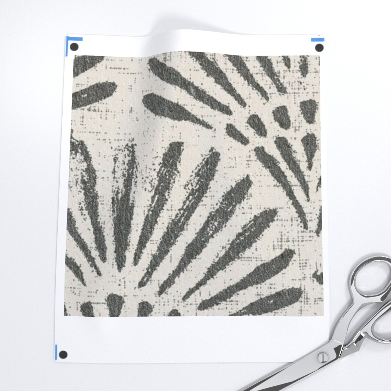 Art Deco Block Print Rustic Fan Brush Stroke Lines Dots Traditional Jumbo Scale Modern Farmhouse Charcoal Gray Faux Texture Custom Printed Fabric by Spoonflower Various Fabrics by the Yard or Fat Quarter 19018631